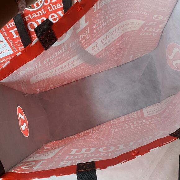 Lululemon Red & Black Reusable Shopping Bag Large - Picture 3 of 7